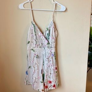 Floral embroidered LF romper